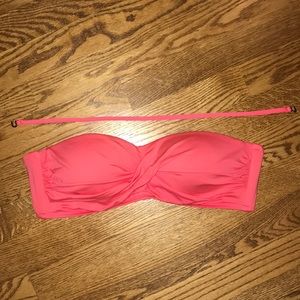 PINK BANDEAU SWIM TOP W/ STRAP
